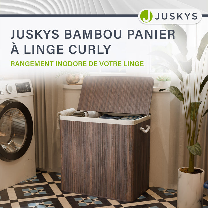 Panier à linge en bambou bouclé