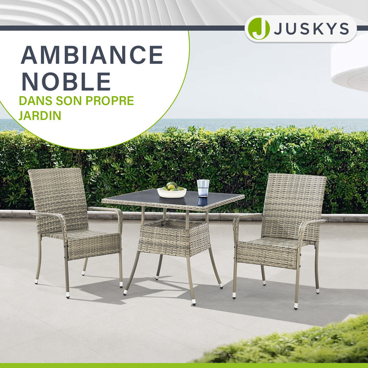 Table de jardin carrée en polyrotin Yoro