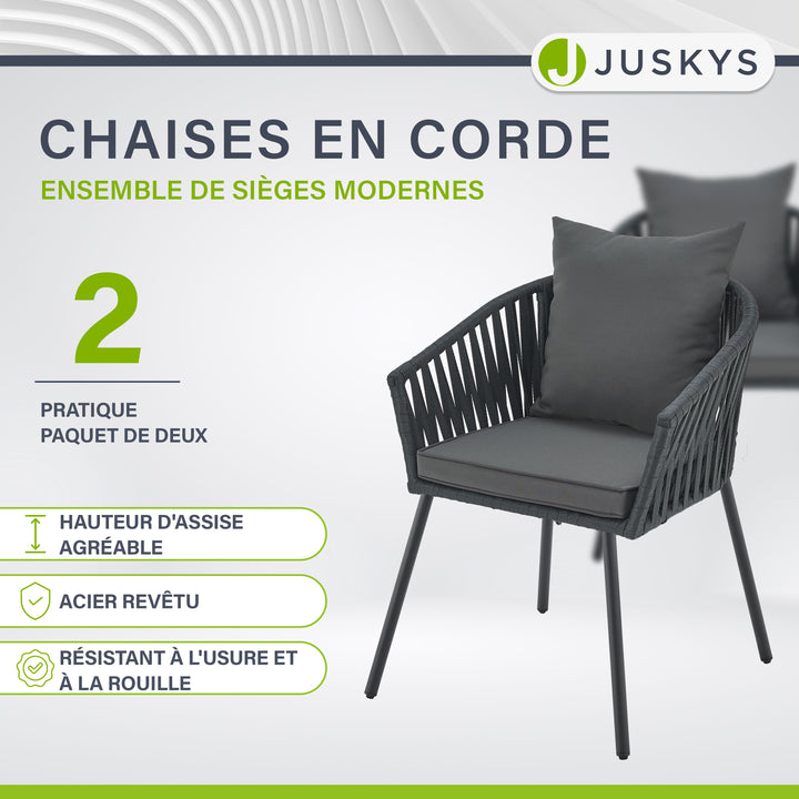 Ensemble de 2 chaises en corde