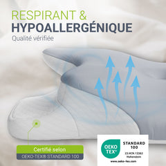 Oreiller cervical orthopédique en mousse à mémoire de forme