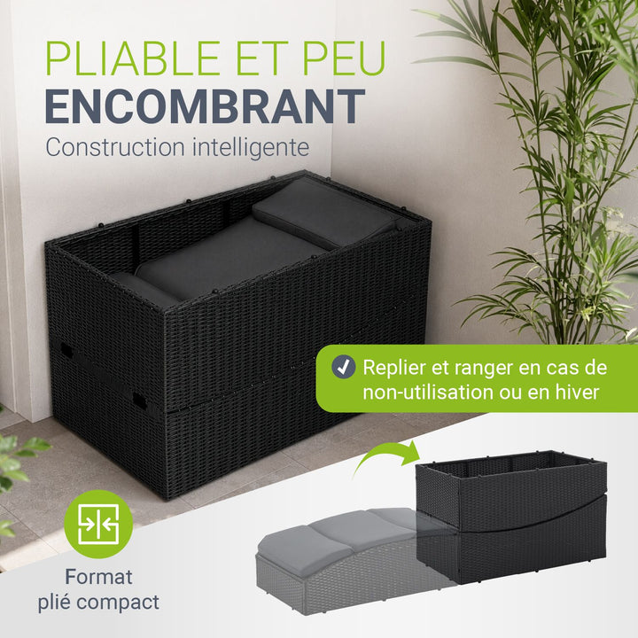 Chaise longue pliable en polyrotin Lamia