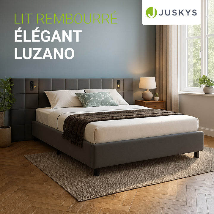 Lit tapissé de velours Luzano