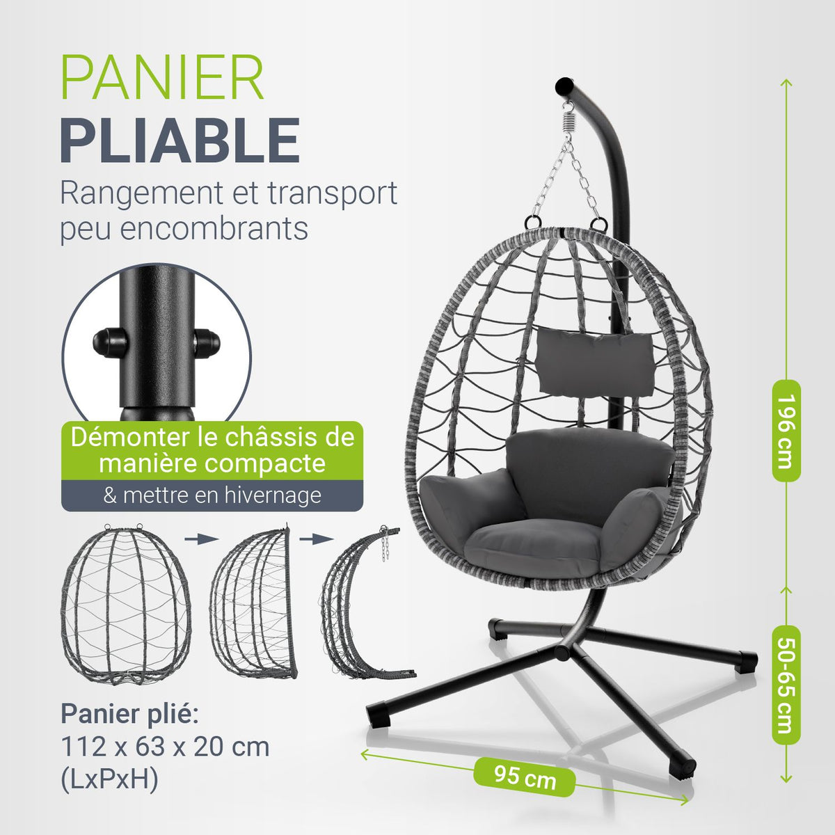 Chaise suspendue Aria avec cadre