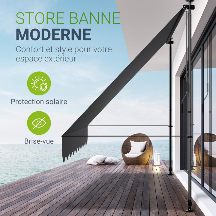 Store de balcon à pince Kapstadt – avec manivelle, jusqu'à 400 cm