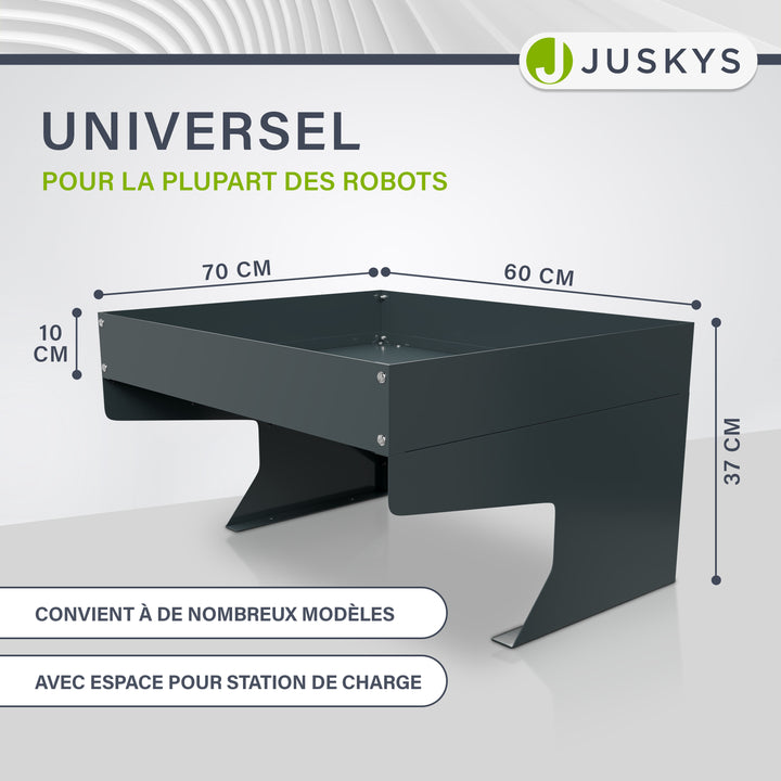 Garage pour tondeuse à gazon robotisée avec jardinière