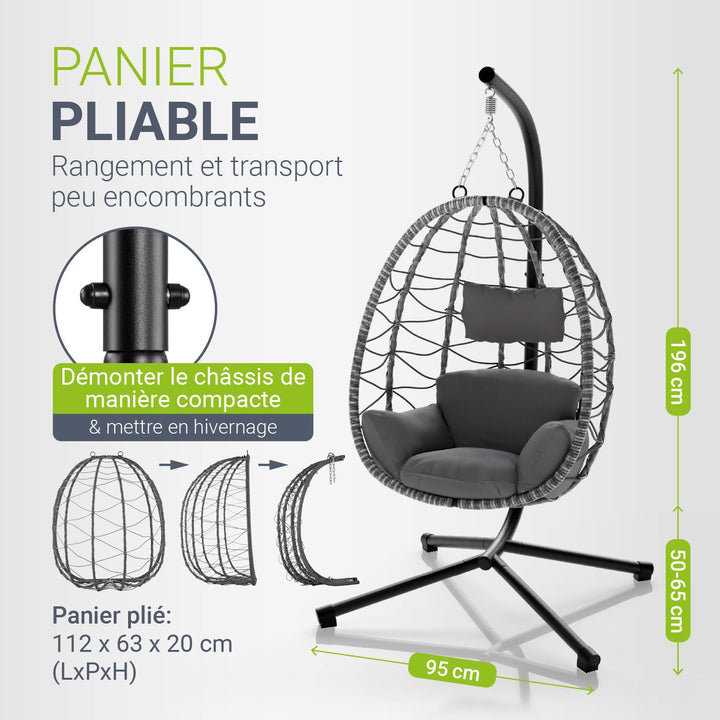 Chaise suspendue Aria avec cadre