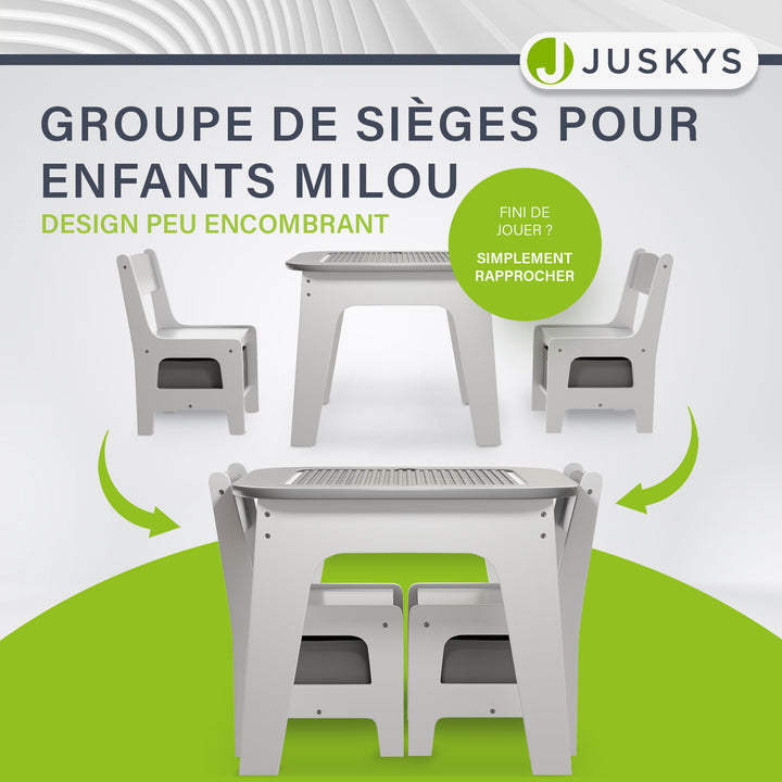 Table de jeu avec deux chaises Milou