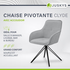 Chaise de salle à manger pivotante en velours Clyde
