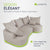 Canapé Tirano avec pouf et coussins décoratifs