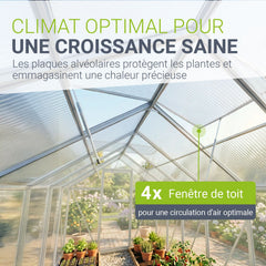 Serre en aluminium avec fondation