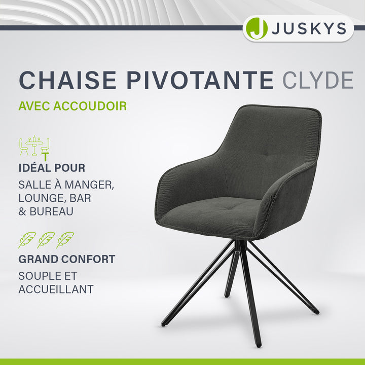 Chaise pivotante Clyde avec cordon