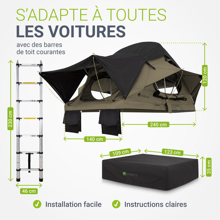 Tente de toit pour 2 personnes Lago