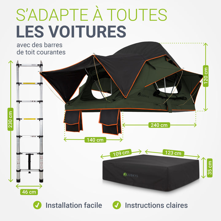 Tente de toit pour 2 personnes Lago