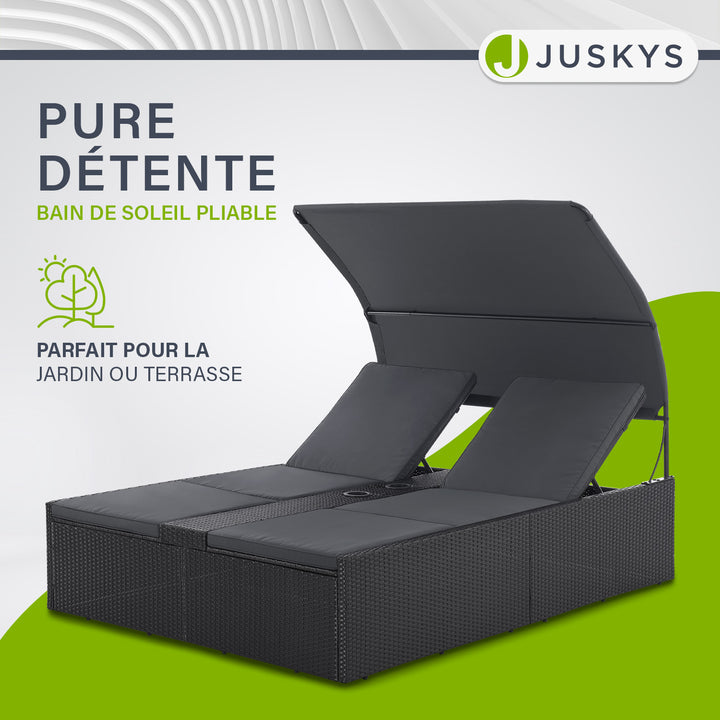 Chaise longue double en polyrotin Syros