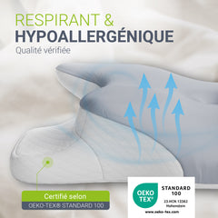 Oreiller cervical orthopédique en mousse à mémoire de forme