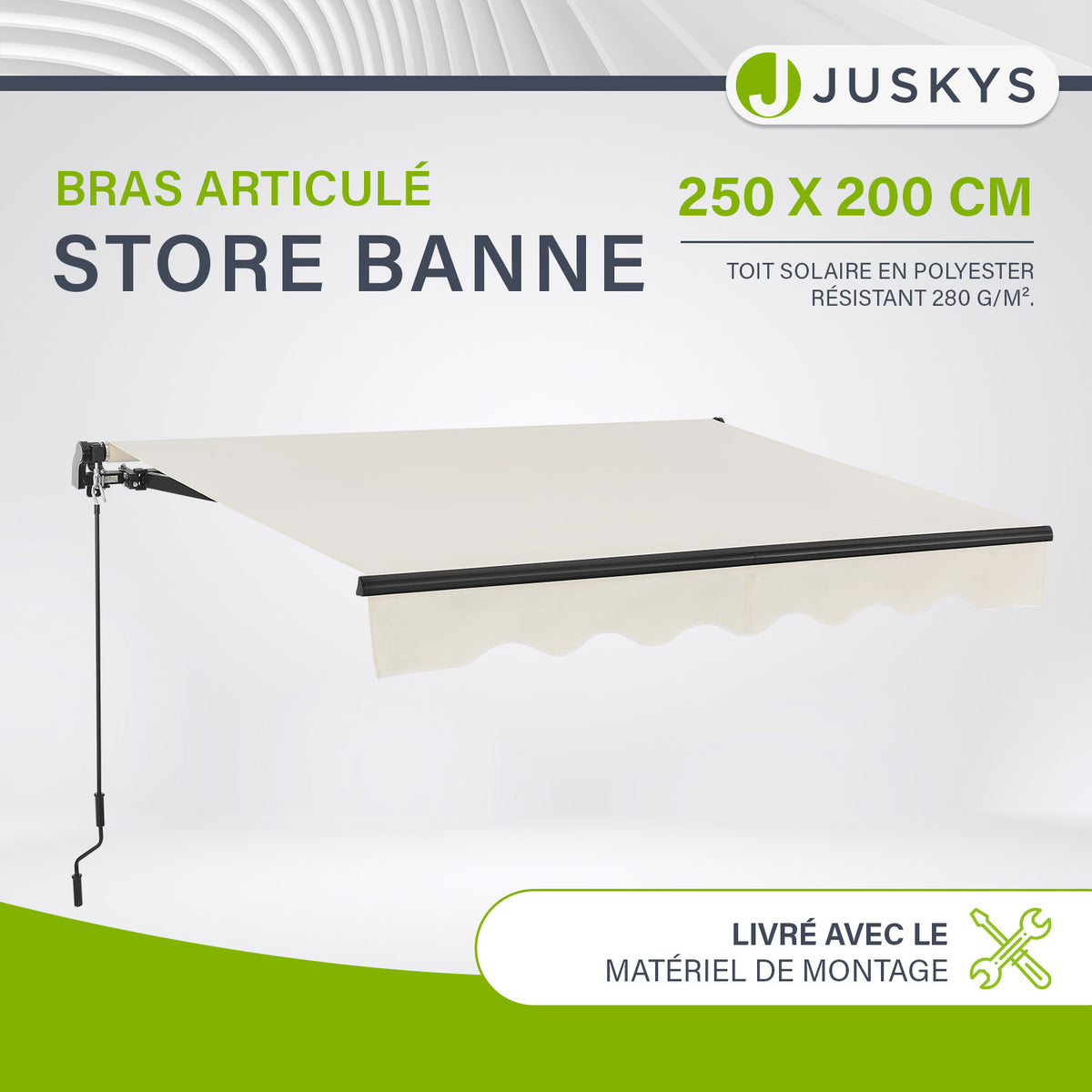 Store banne manuel à bras articulés