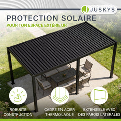 Pergola bioclimatique Tahiti 3 x 5,9 m avec 2x parois latérales 3 m