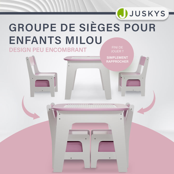 Table de jeu avec deux chaises Milou