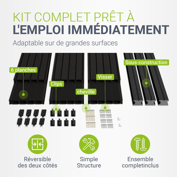 Lames de terrasse en WPC anthracite