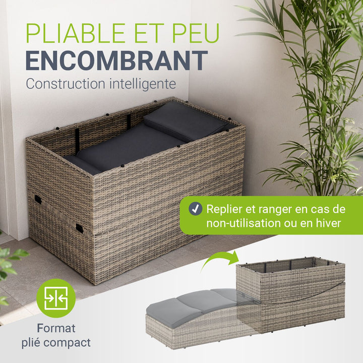 Chaise longue pliable en polyrotin Lamia