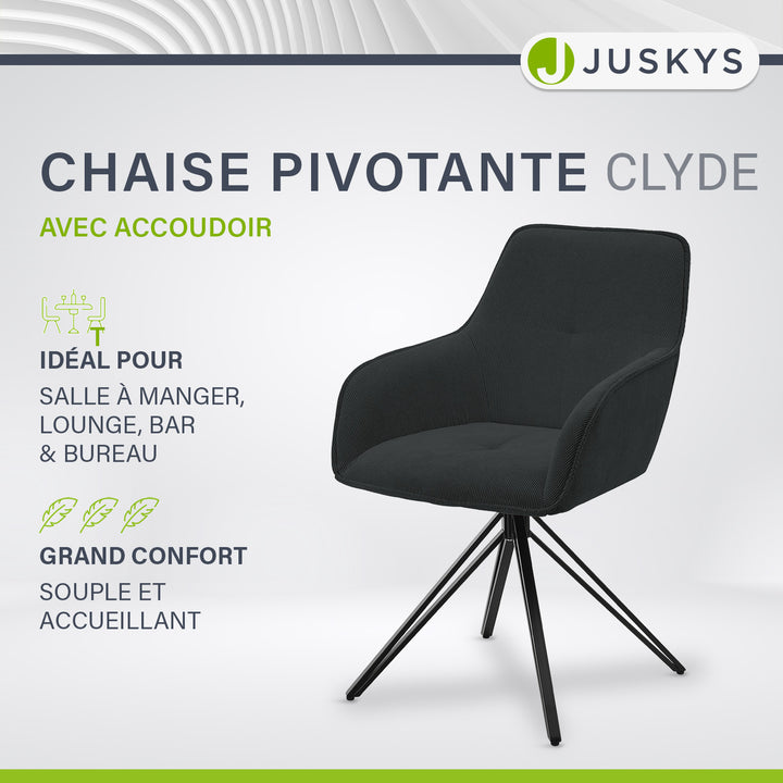 Chaise pivotante Clyde avec cordon