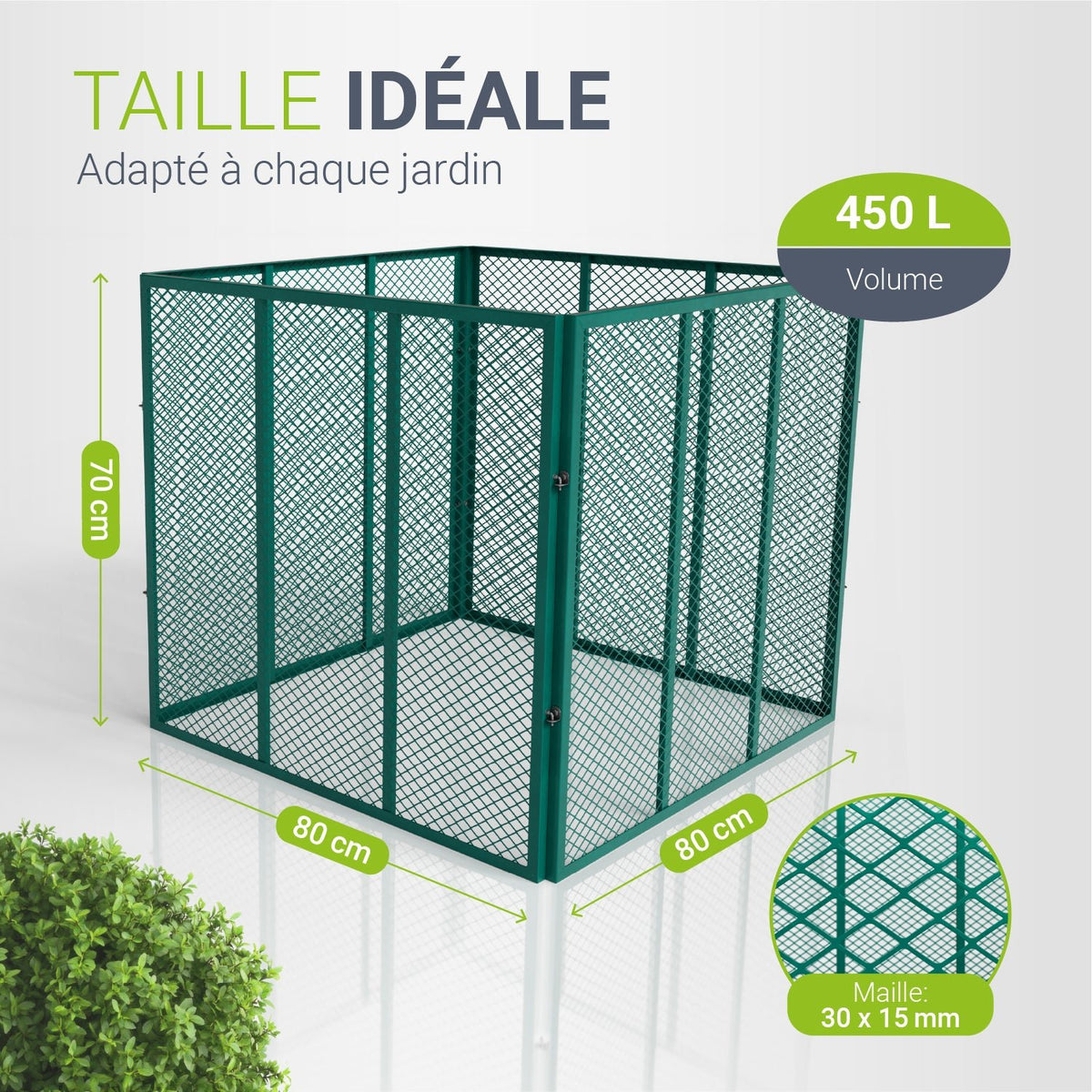 Composteur métallique pour déchets de jardin