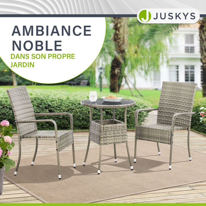 Table de jardin ronde en polyrotin Yoro