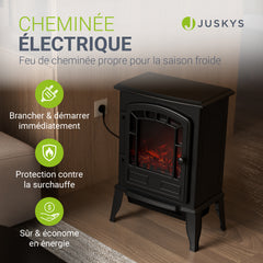 Cheminée électrique 2000W avec effet de flammes
