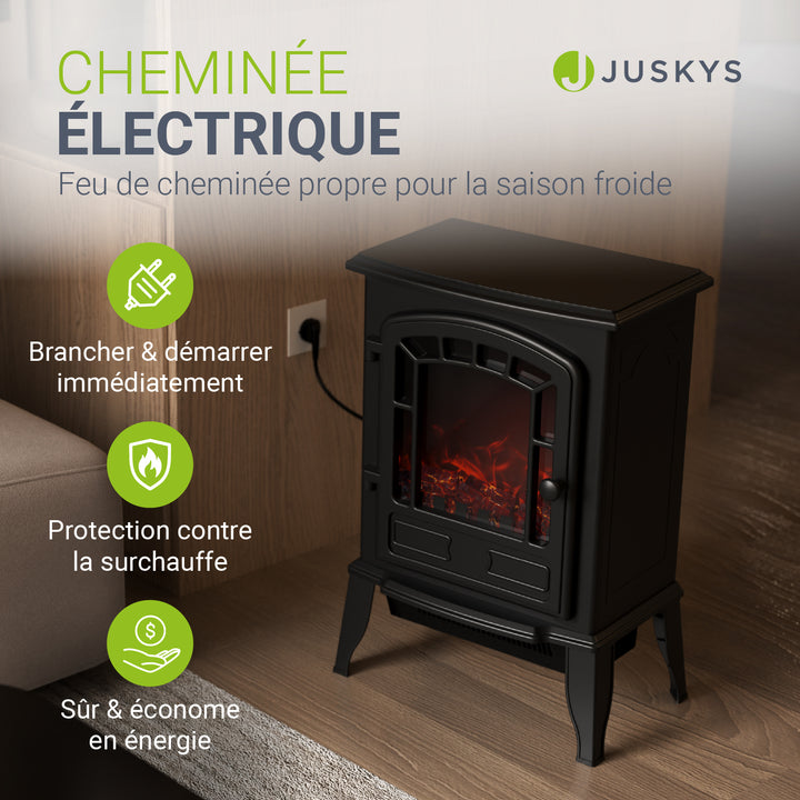 Cheminée électrique 2000W avec effet de flammes