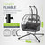 Fauteuil suspendu double en polyrotin Aria