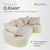Canapé Tirano avec pouf et coussins décoratifs