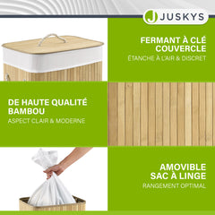 Panier à linge en bambou bouclé