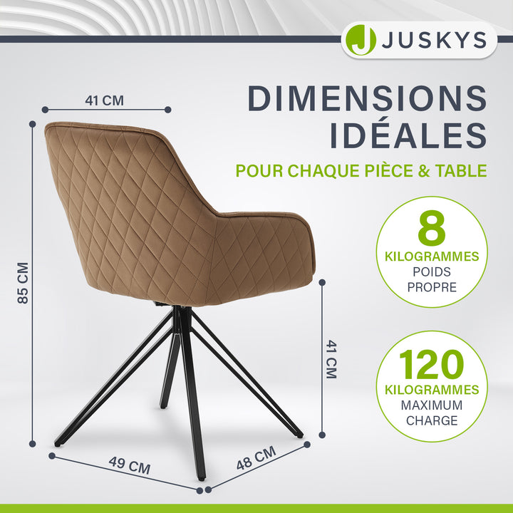 Chaise de salle à manger pivotante en velours Clyde