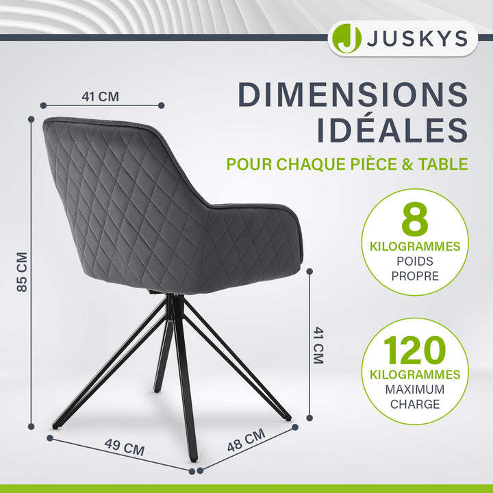 Chaise de salle à manger pivotante en velours Clyde