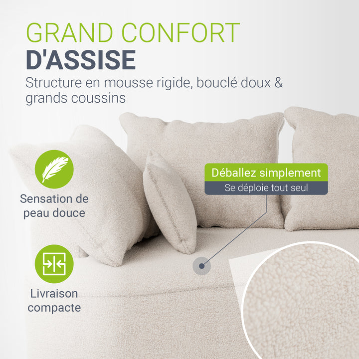 Canapé Tirano avec pouf et coussins décoratifs