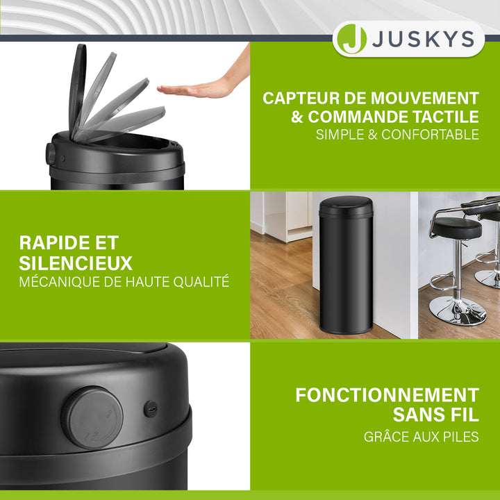Poubelle ronde avec capteur