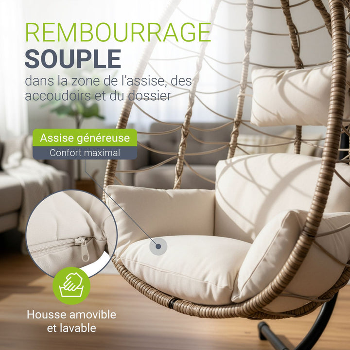 Chaise suspendue Aria avec cadre