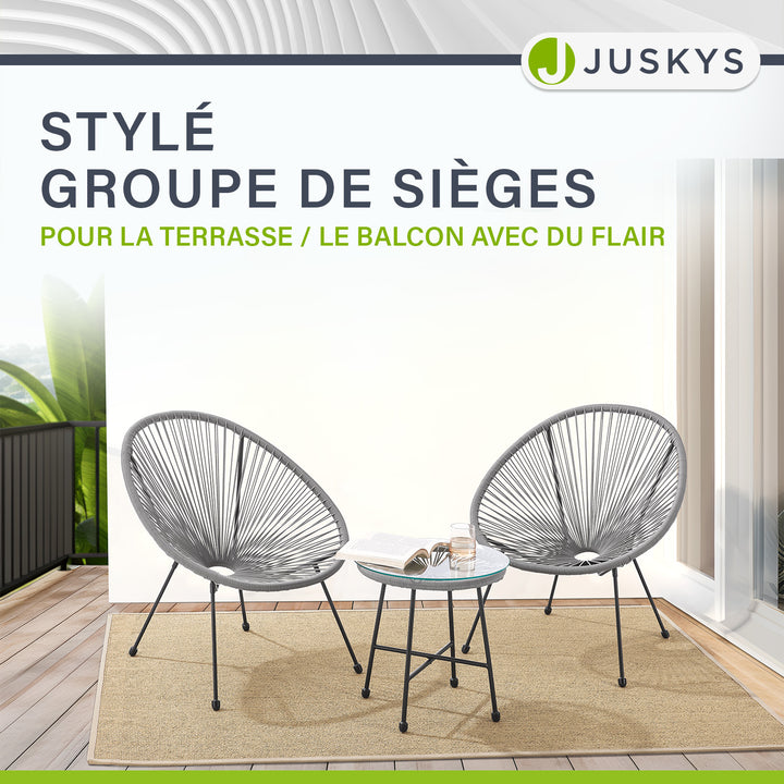 Ensemble de meubles de balcon Ostana 3 pièces