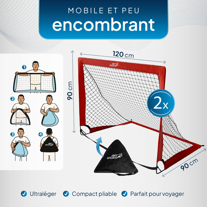Lot de 2 buts de football pop-up Goal Master