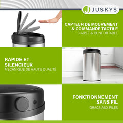 Poubelle ronde avec capteur