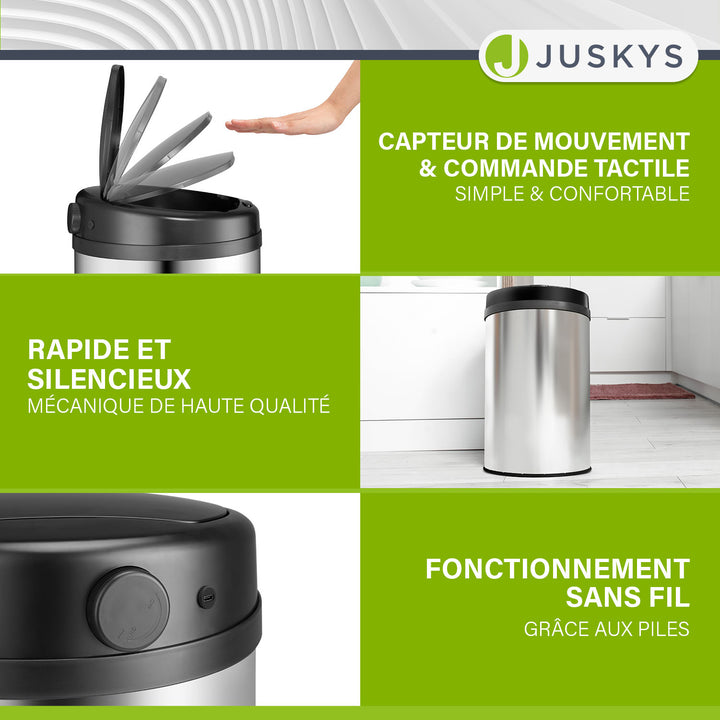 Poubelle ronde avec capteur