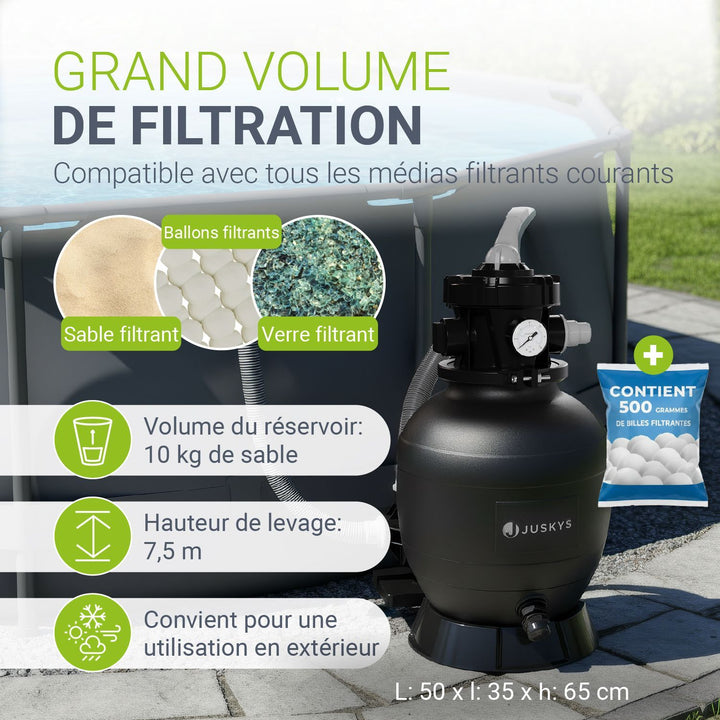 Système de filtration à sable pour piscines jusqu'à 30 000 litres