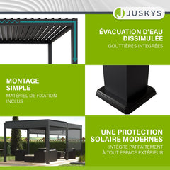Pergola bioclimatique Tahiti 3 x 5,9 m avec 2x parois latérales 3 m