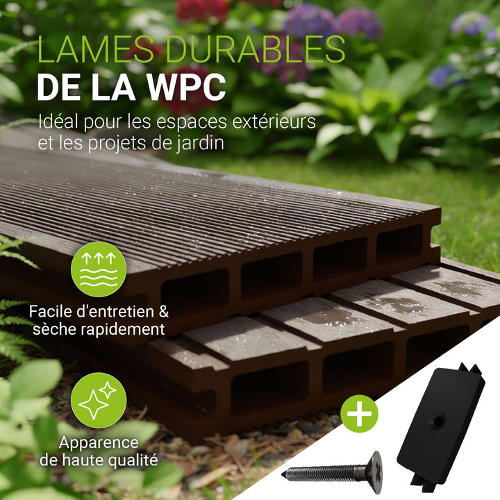 Lames de terrasse WPC marron
