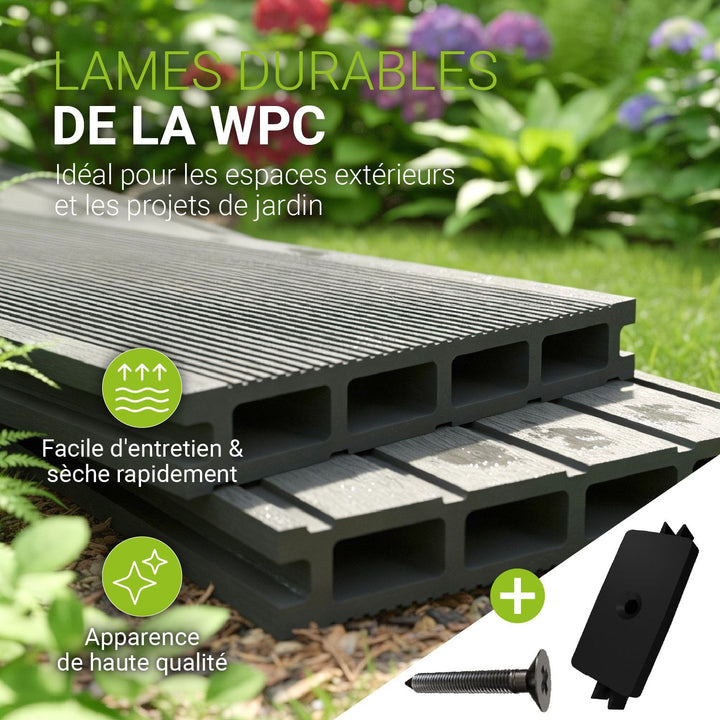 Lames de terrasse en WPC grises