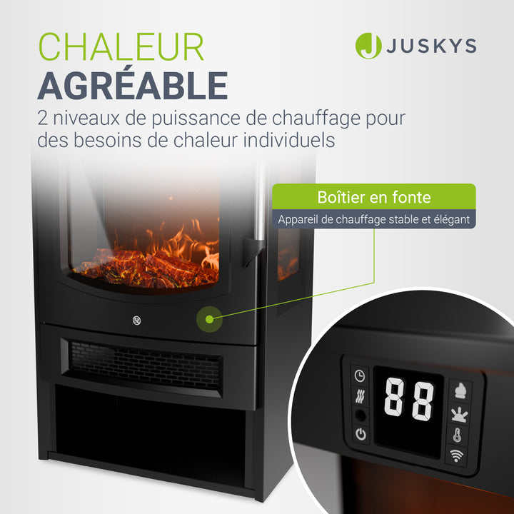 Poêle électrique 1800W avec effet de flammes