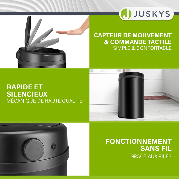 Poubelle ronde avec capteur