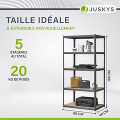 Étagère de rangement de base 200 x 100 x 60 cm