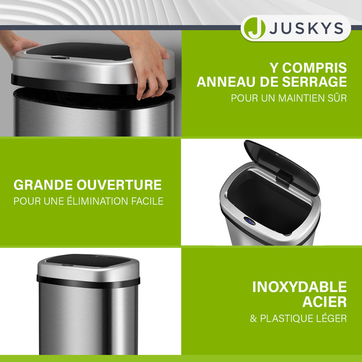 Poubelle rectangulaire avec capteur