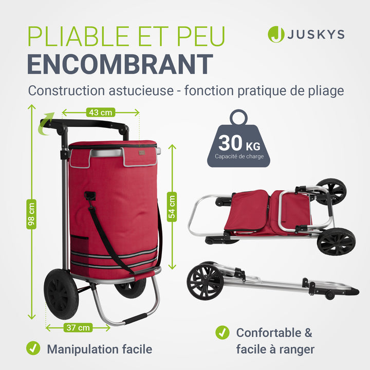Chariot de courses 3 en 1 - Capacité 56 L